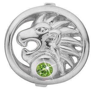 Christina Collect Sterling Silver Leo Zodiac with Green Stone (23rd Jul - 22nd Aug)